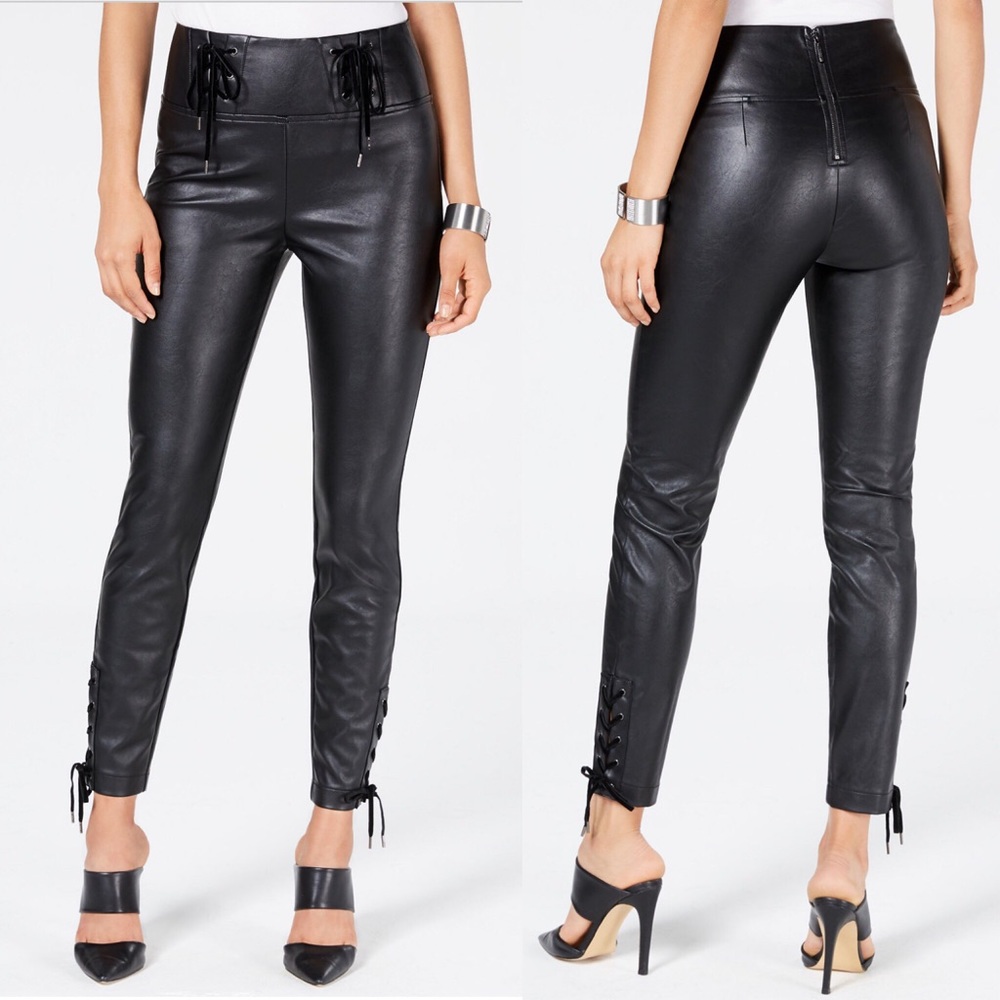 Guess Black Envy Faux Leather Coated Skinny Jeans
